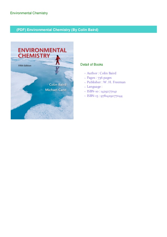 a k de environmental chemistry pdf